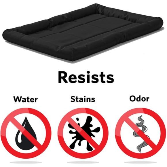 Dog Bed for Metal Dog Crates, 30-Inch, Black, 30.0"L x 21.0"W x 3.0"Th - Picture 3 of 6